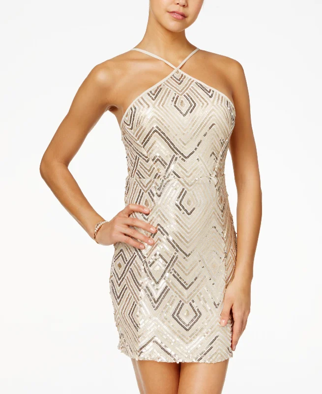Free and comfortable Crystal Doll Juniors Sequined Bodycon Dress