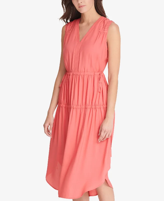 Single item design DKNY Ruched V Neck Dress