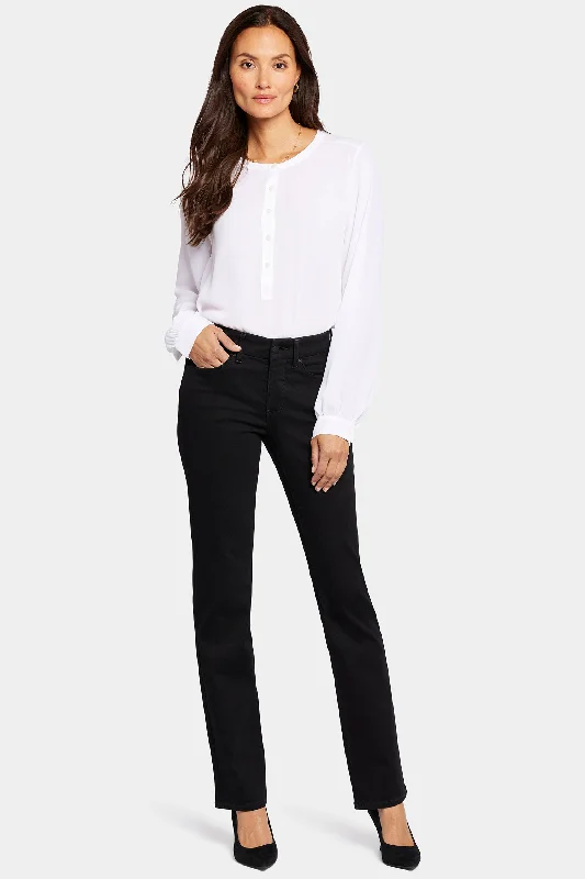 Fresh And Natural Waist-Match™ Marilyn Straight Jeans In Petite - Black