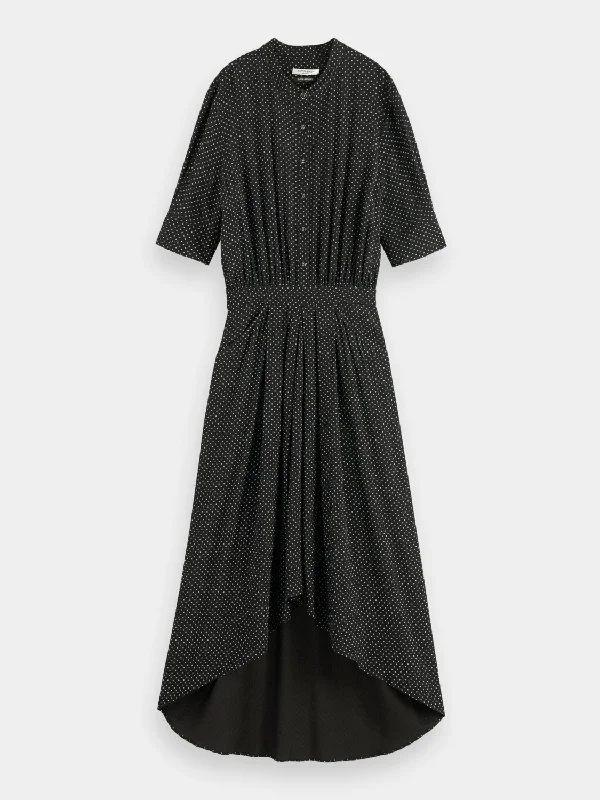 Elegant Style Asymmetrical midi shirt dress