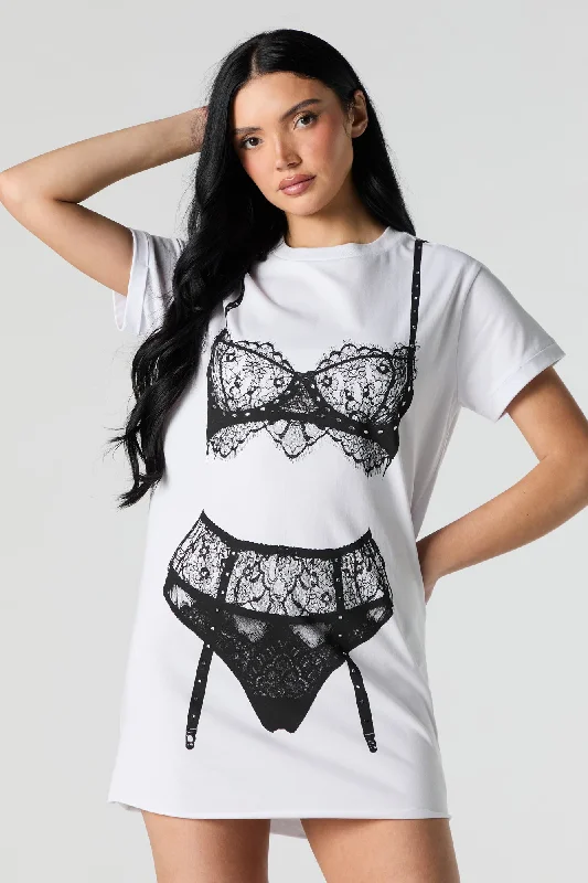 Soft Looks Graphic Mini T-Shirt Dress
