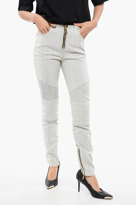 Youthful Vitality Balmain Ultra Skinnt Denims With Raw-Cut Details