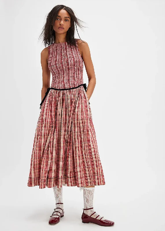 Warm Wear Nightingale Midi Dress - Red Combo