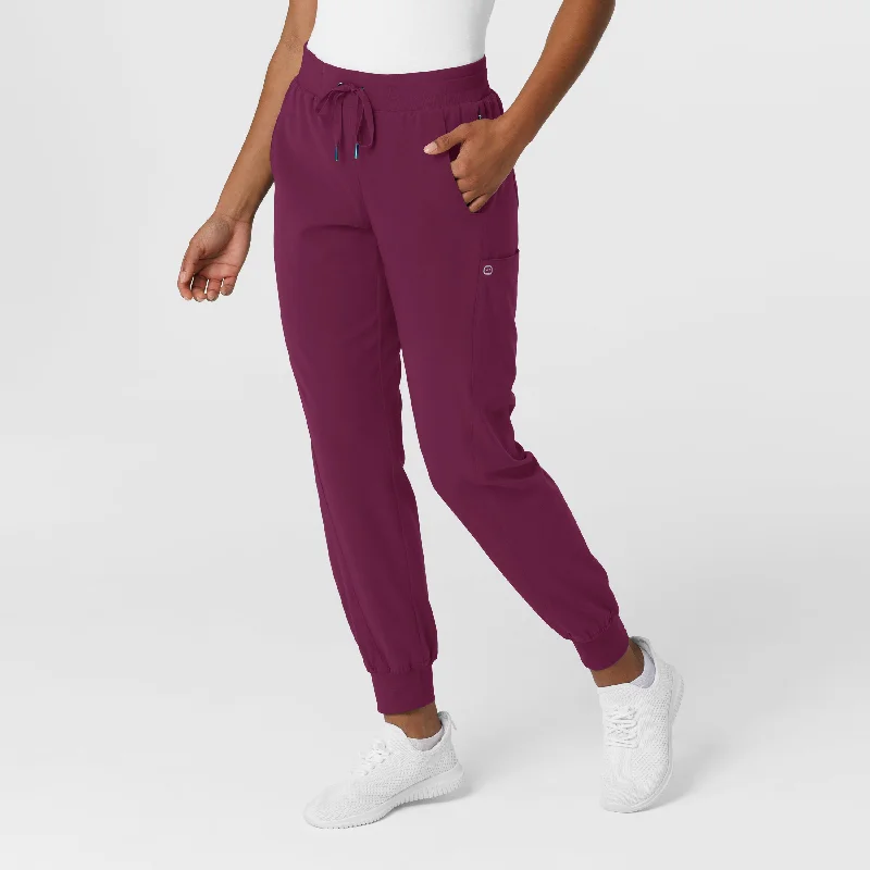 Printing decoration Aero Remix Women's Cargo Jogger Scrub Pant - Wine