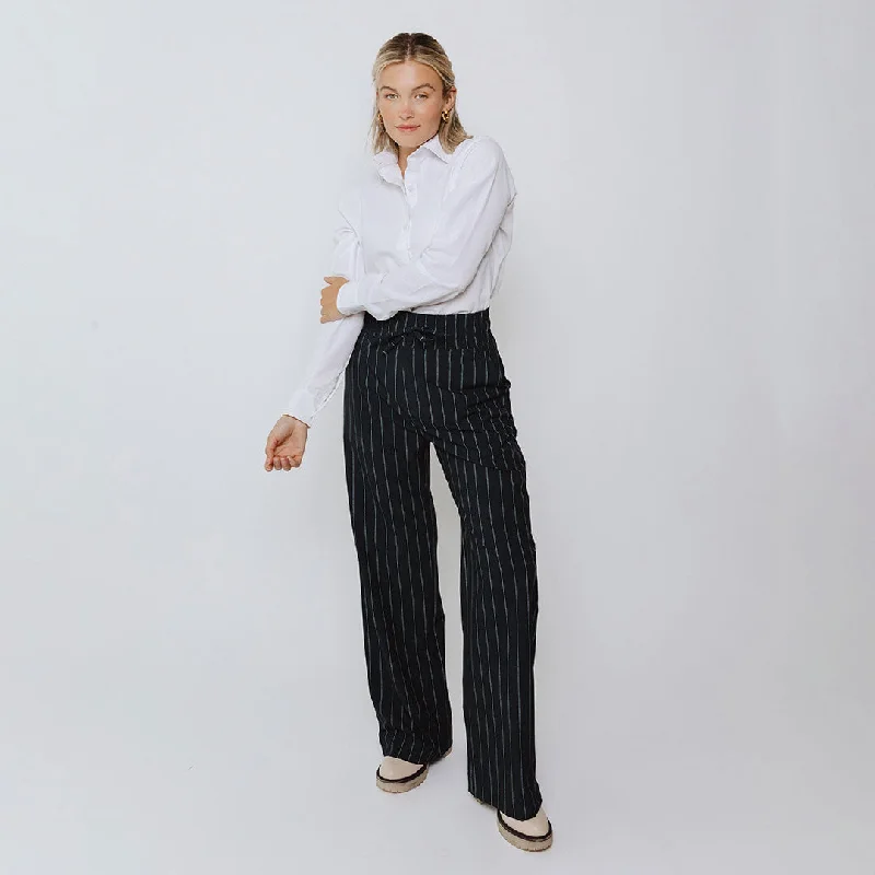 Fashion Expert Audrey Trouser, Navy Pinstripe