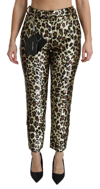 Comfortable and simple Dolce & Gabbana Sequined High Waist Pants