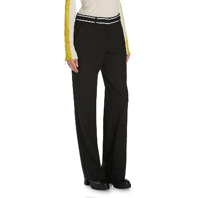 Unique Design Womens High Rise Striped Trouser Pants