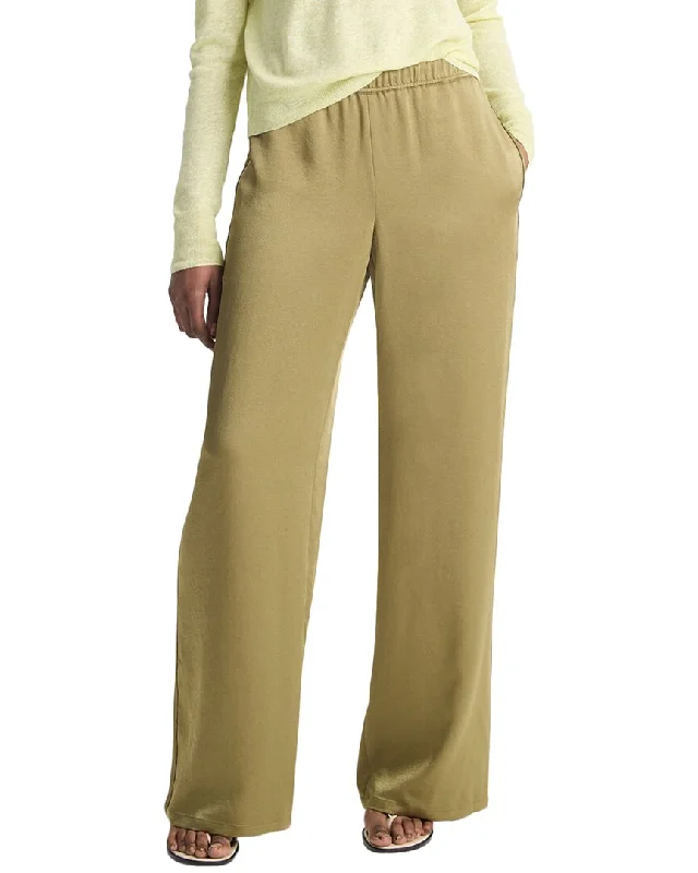 High-end Design Vince Mid Rise Side Strap Wide Leg Pant