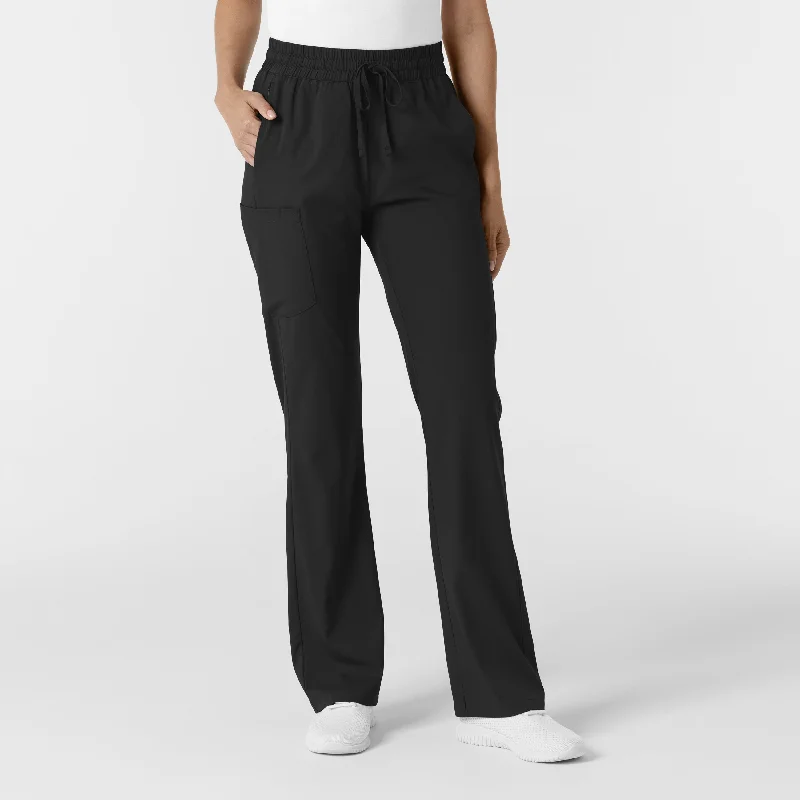 Street Vertical And Horizontal Design Boundless Women's Bootcut Scrub Pant - Black