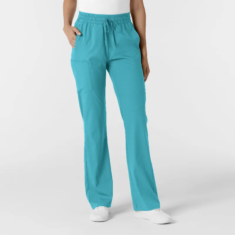 Street Show-off Style Boundless Women's Bootcut Scrub Pant - Teal