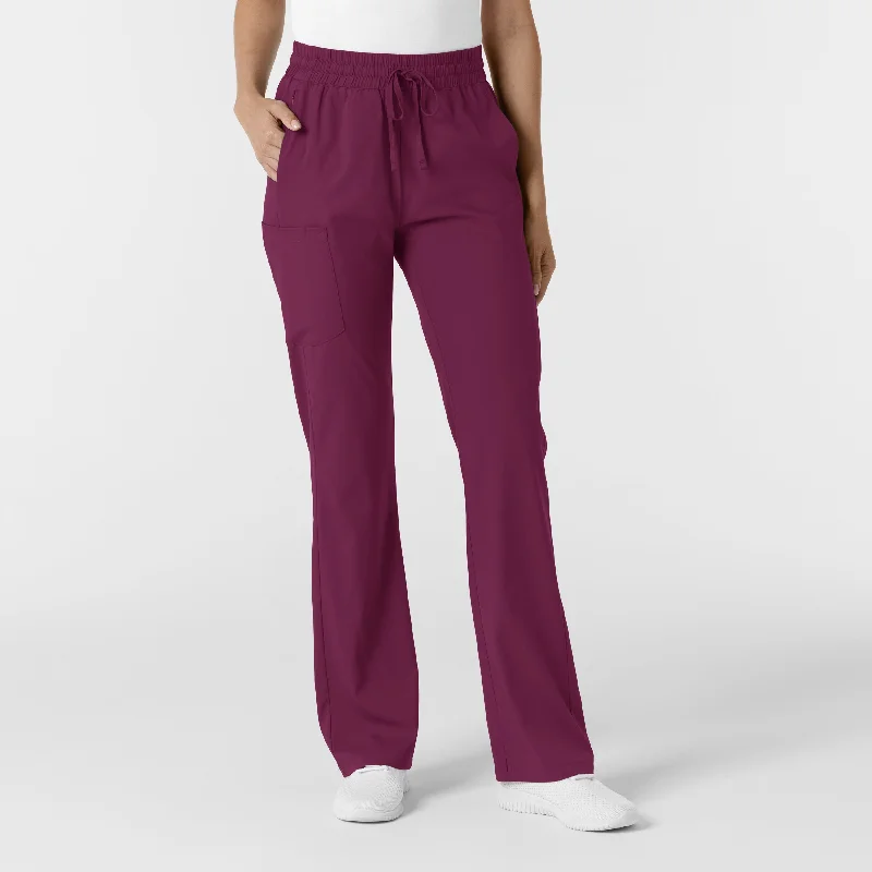 Sports High Waist Style Boundless Women's Bootcut Scrub Pant - Wine
