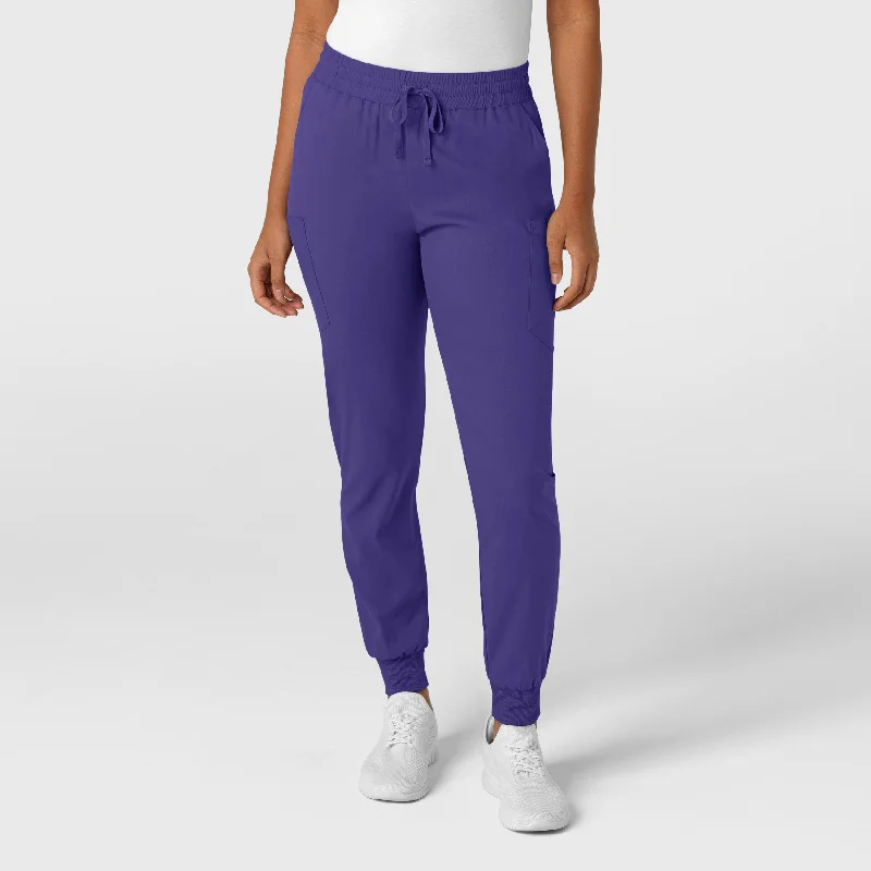 Retro Stripes Boundless Women's Jogger Scrub Pant - Grape