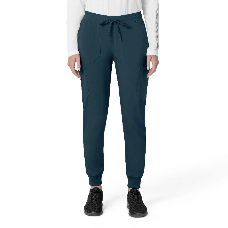 Knitted Design Carhartt Force Cross-Flex Women's Cargo Jogger Scrub Pant - Navy