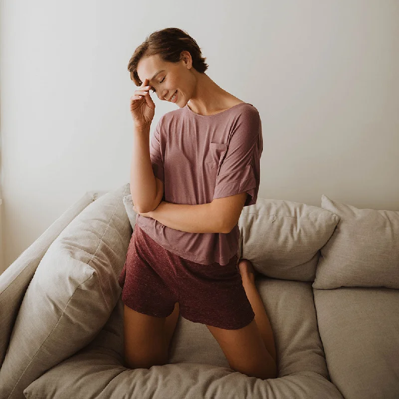 Comfortable Fashion Daze Shorts, Heather Maroon