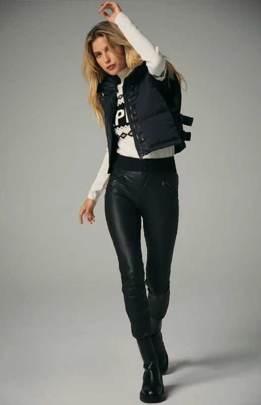 Sports Functional Style Zurich Pant | Black Faux Leather