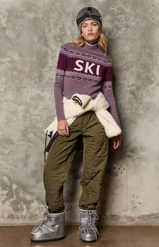 Free and comfortable Cora Quilted Pant | Dark Moss