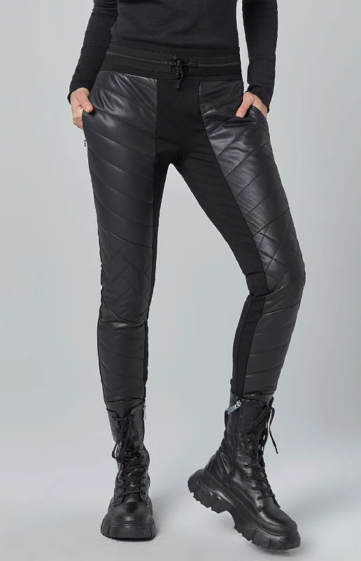 Alice style Vallon Jogger | Black Faux Leather