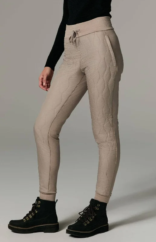 Sports suit style Finley Quilted Jogger Pant | Stone