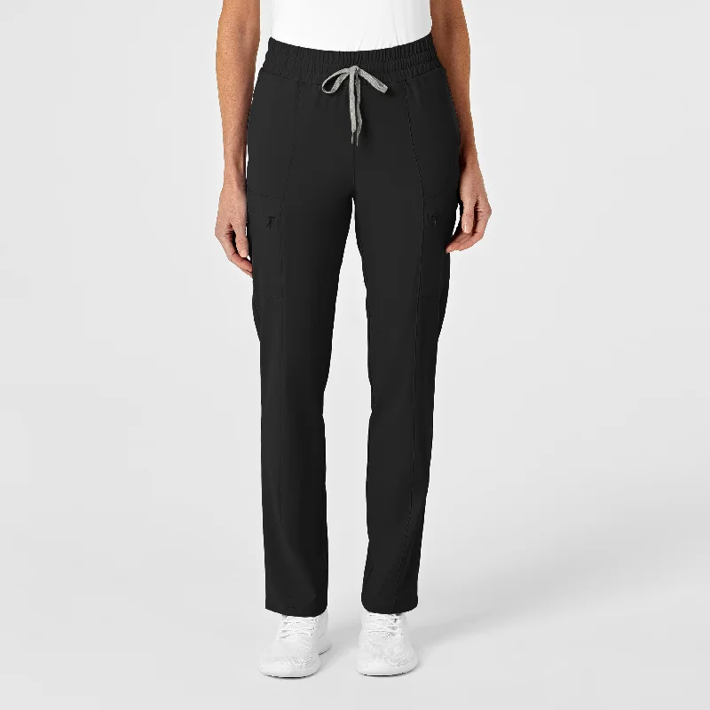 High-end Customization RENEW Women's High Waist Slim Leg Scrub Pant - Black