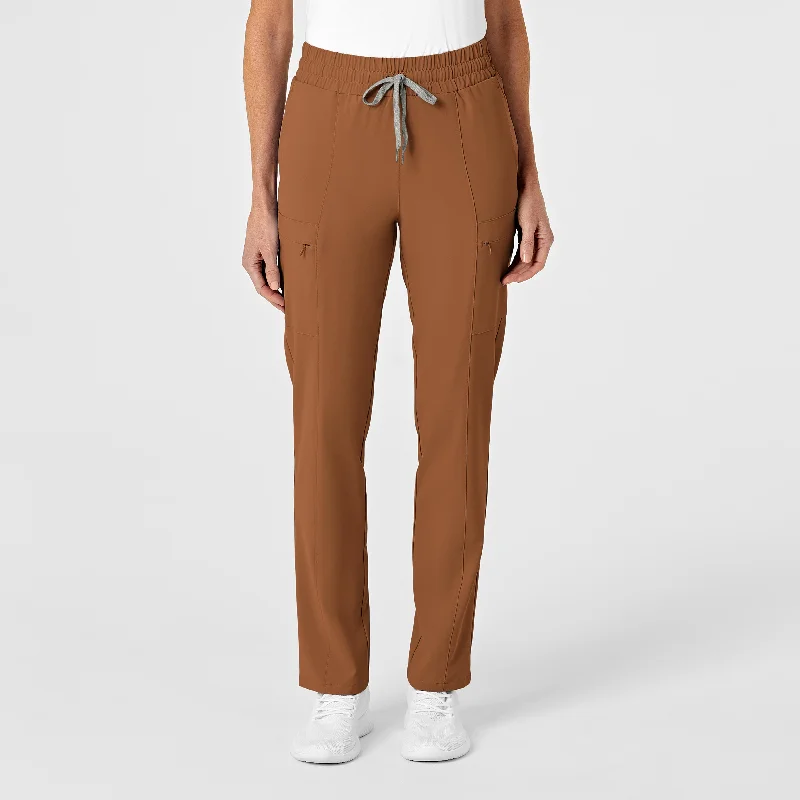 Easy Fashion RENEW Women's High Waist Slim Leg Scrub Pant - Chai