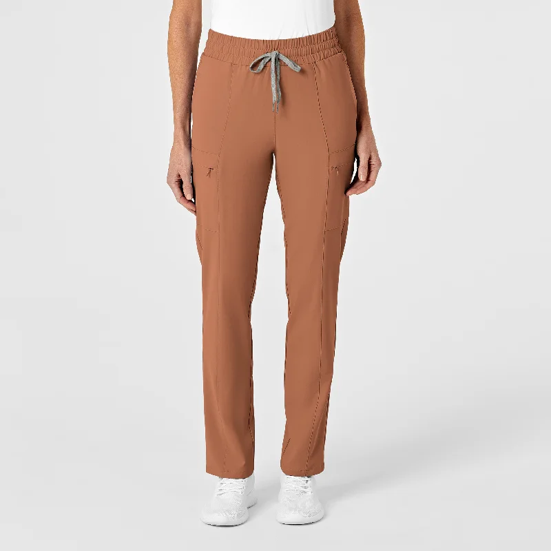 Versatile Wear RENEW Women's High Waist Slim Leg Scrub Pant - Clay