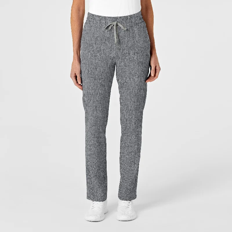 Comfortable Mind RENEW Women's High Waist Slim Leg Scrub Pant - Grey Heather