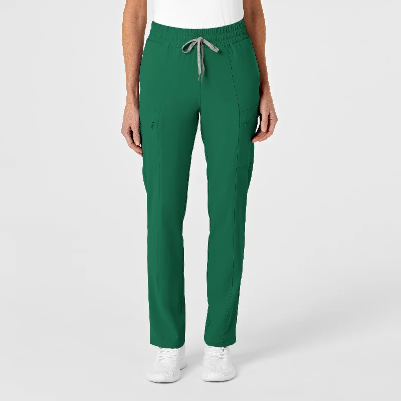 Fashionable In The Times RENEW Women's High Waist Slim Leg Scrub Pant - Hunter