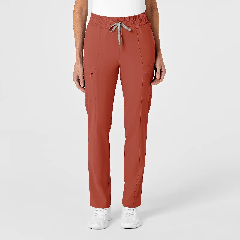 High-end Fashion RENEW Women's High Waist Slim Leg Scrub Pant - Mineral Red