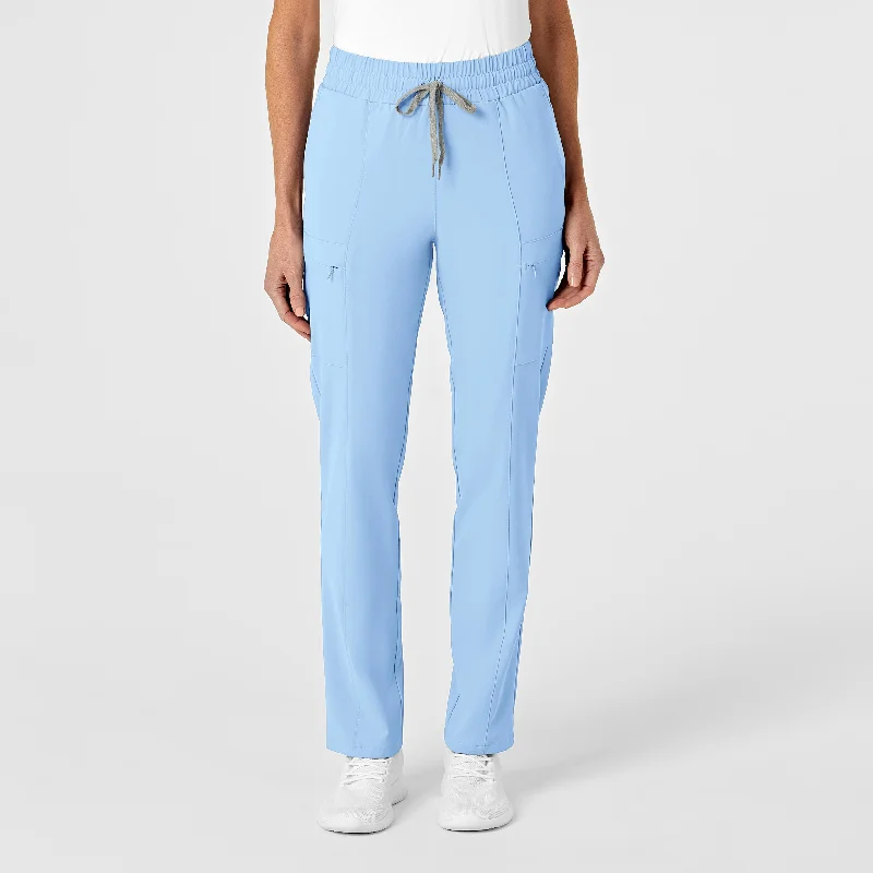 Cozy Vibes RENEW Women's High Waist Slim Leg Scrub Pant - Powder Blue