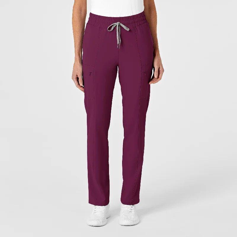 Sports Series RENEW Women's High Waist Slim Leg Scrub Pant - Wine