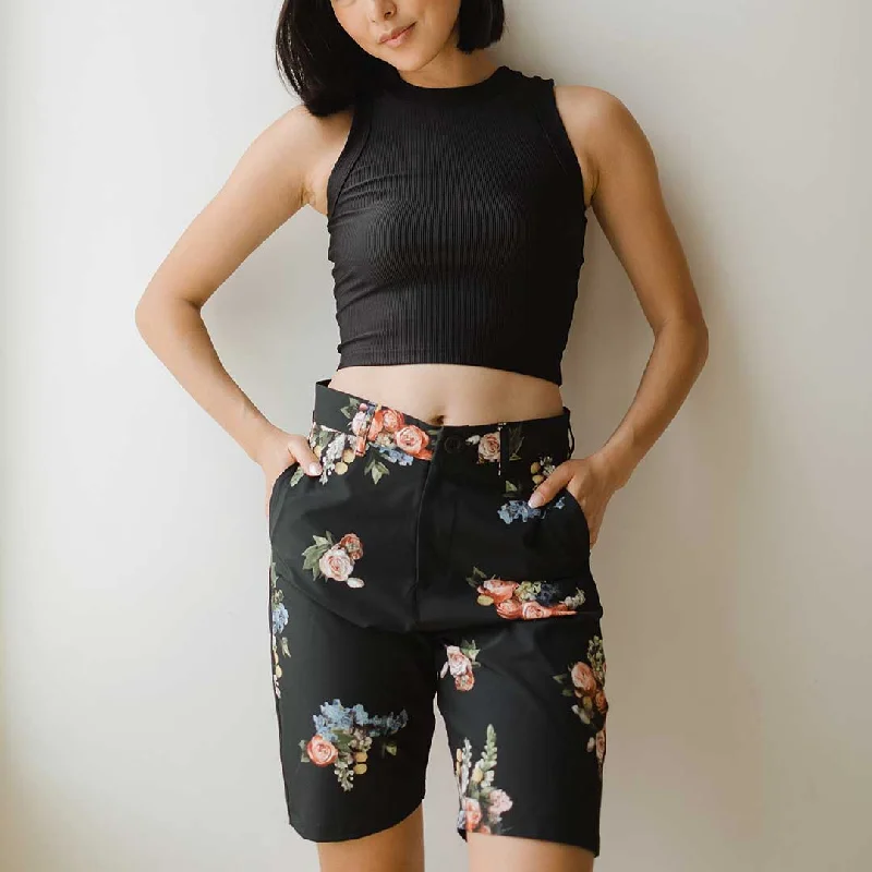 Casual Chic Rose Black Bermuda Shorts