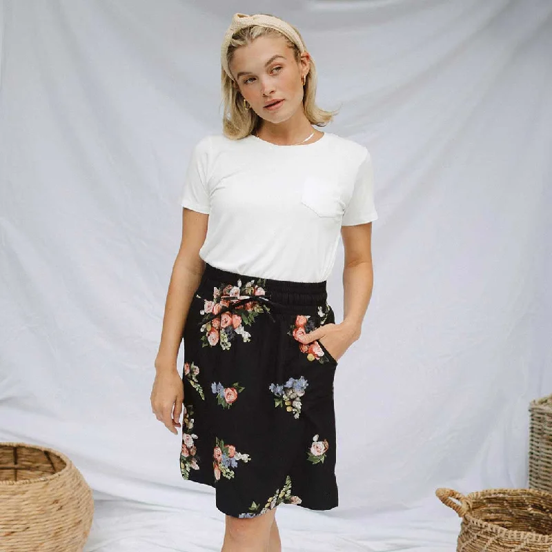 Tropical Style The Away Skirt, Rose Black
