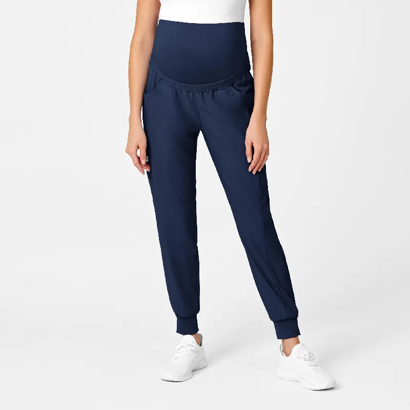 Modern Chic W123 Maternity Jogger Scrub Pant - Navy