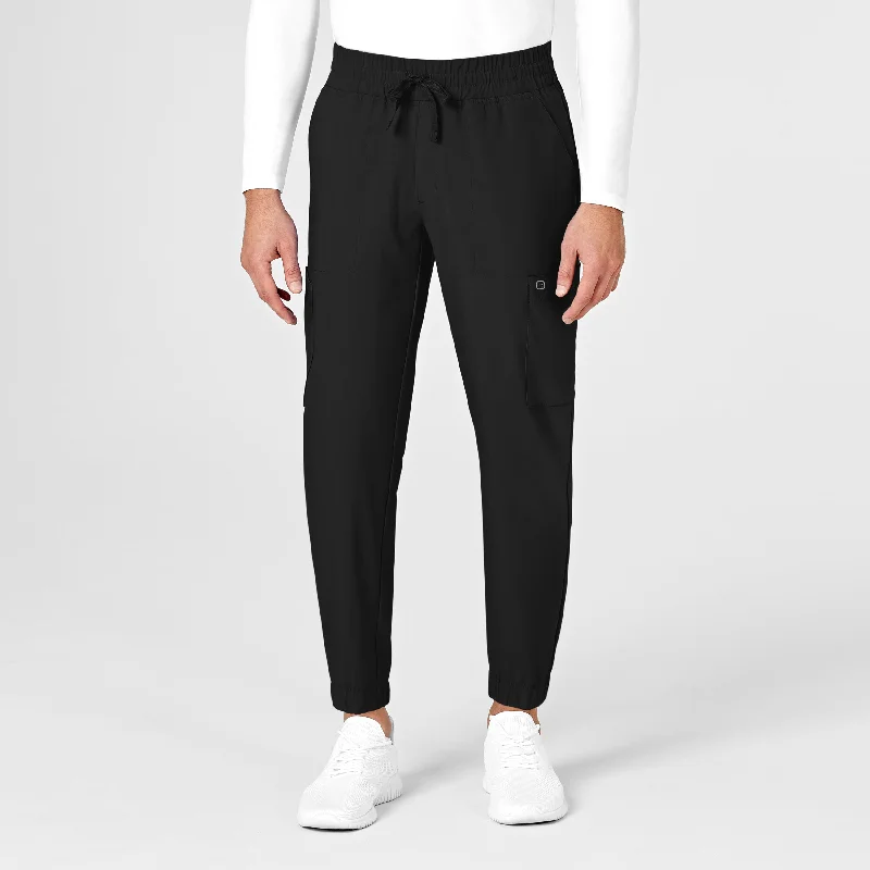 Easy Chic W123 Men's Cargo Jogger Scrub Pant - Black