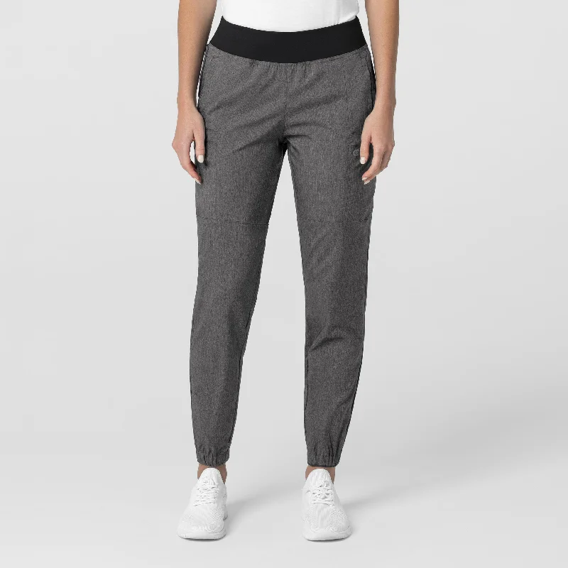 Comfortable Jackets W123 Women's Comfort Waist Cargo Jogger Scrub Pant - Charcoal Heather