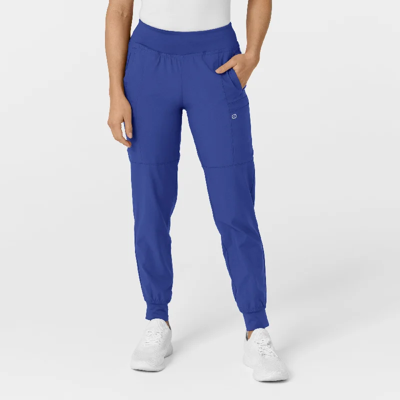 Classic Design W123 Women's Comfort Waist Cargo Jogger Scrub Pant - Galaxy Blue
