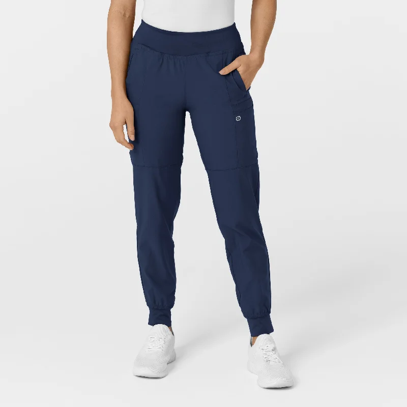 Energy Plan W123 Women's Comfort Waist Cargo Jogger Scrub Pant - Navy