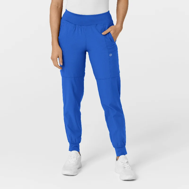 Trendy Comfort W123 Women's Comfort Waist Cargo Jogger Scrub Pant - Royal