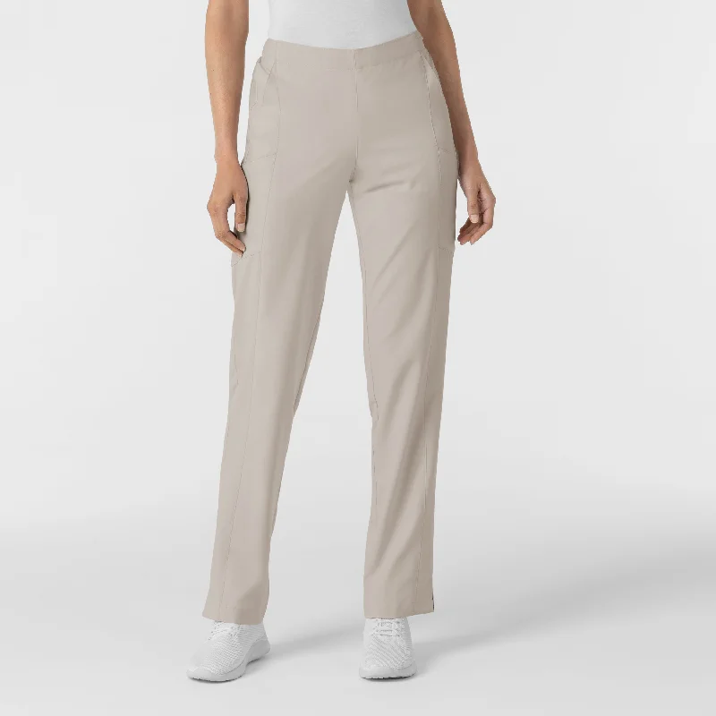 Exquisite Tailoring W123 Women's Flat Front Cargo Scrub Pant - Cloud