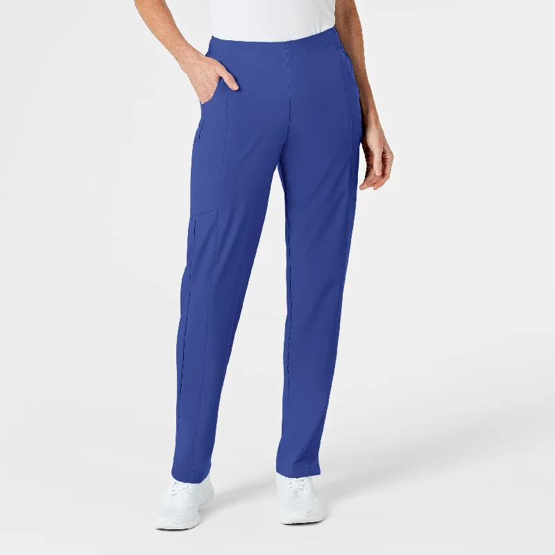 Basic Comfort W123 Women's Flat Front Cargo Scrub Pant - Galaxy Blue