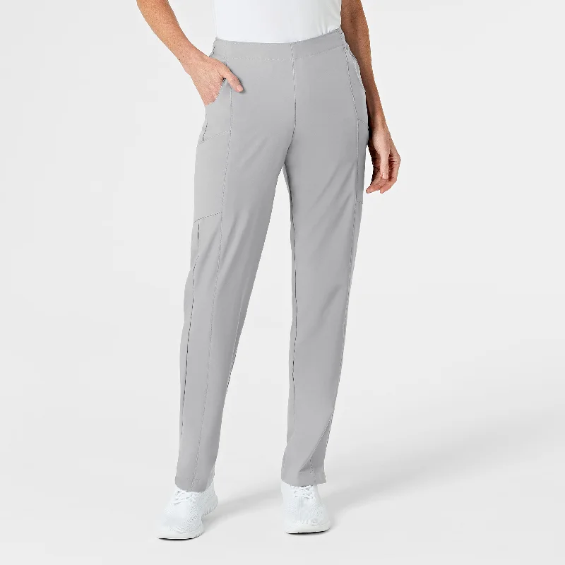 Soft Fabrics W123 Women's Flat Front Cargo Scrub Pant - Grey