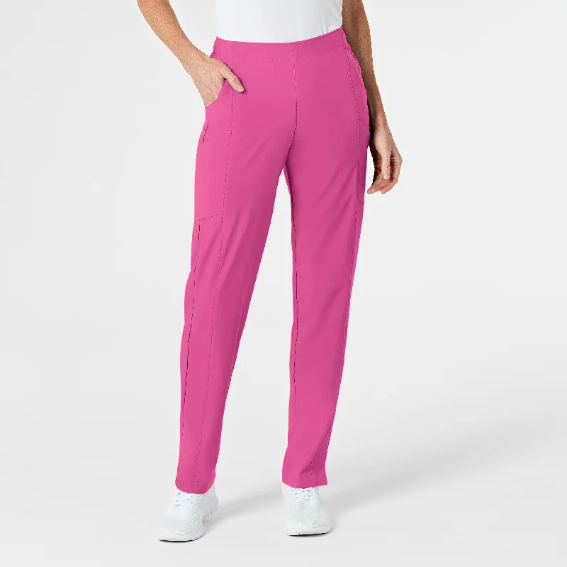 Versatile Comfort W123 Women's Flat Front Cargo Scrub Pant - Hot Pink