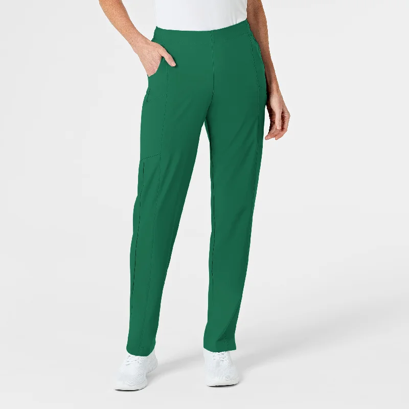 Urban Comfort W123 Women's Flat Front Cargo Scrub Pant - Hunter