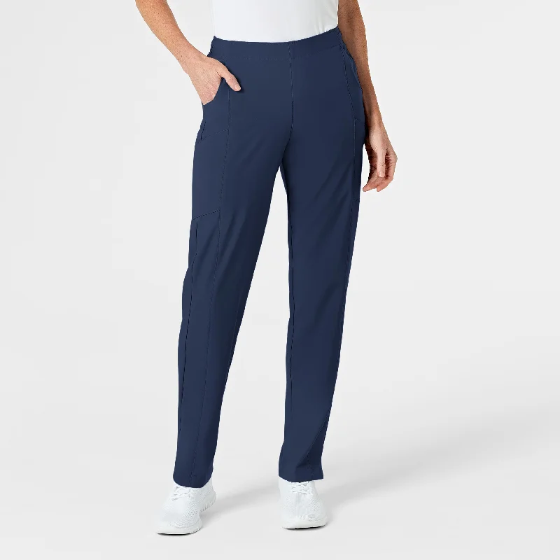 Cozy Pants W123 Women's Flat Front Cargo Scrub Pant - Navy