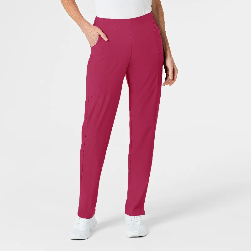 Lace Design W123 Women's Flat Front Cargo Scrub Pant - Viva Magenta