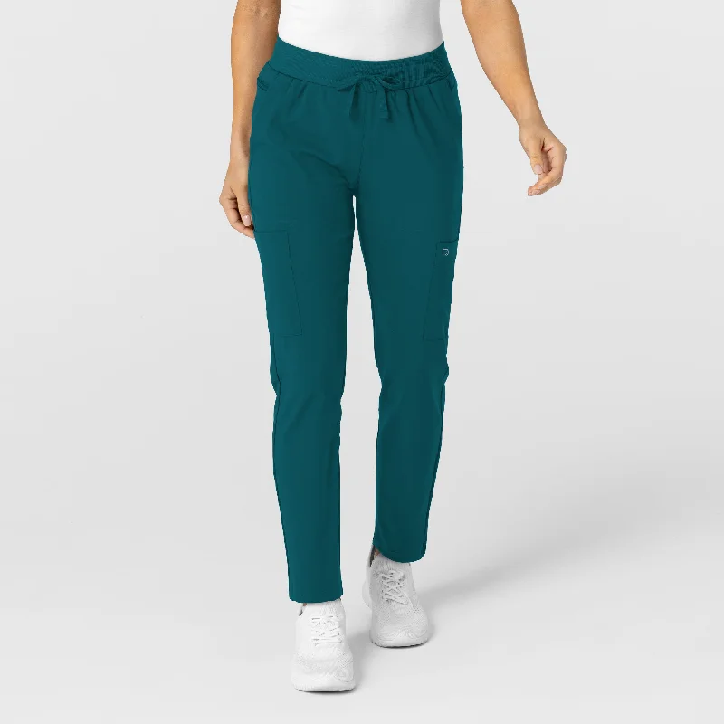 High Street Series W123 Women's Flex-n-Reach Track Scrub Pant - Caribbean