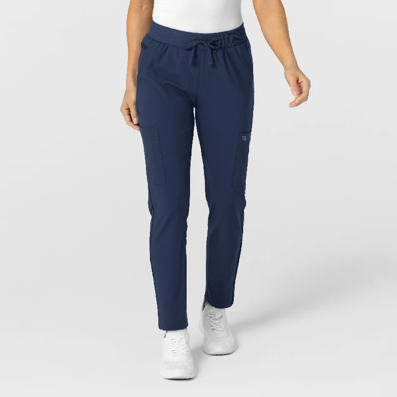 Comfortable Wear W123 Women's Flex-n-Reach Track Scrub Pant - Navy