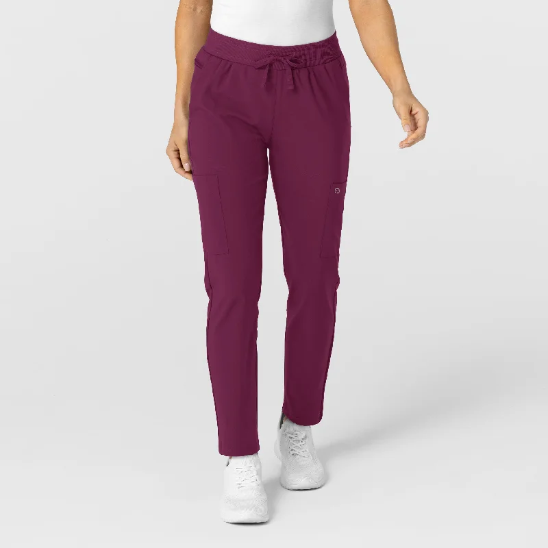 Fashion Must-have W123 Women's Flex-n-Reach Track Scrub Pant - Wine