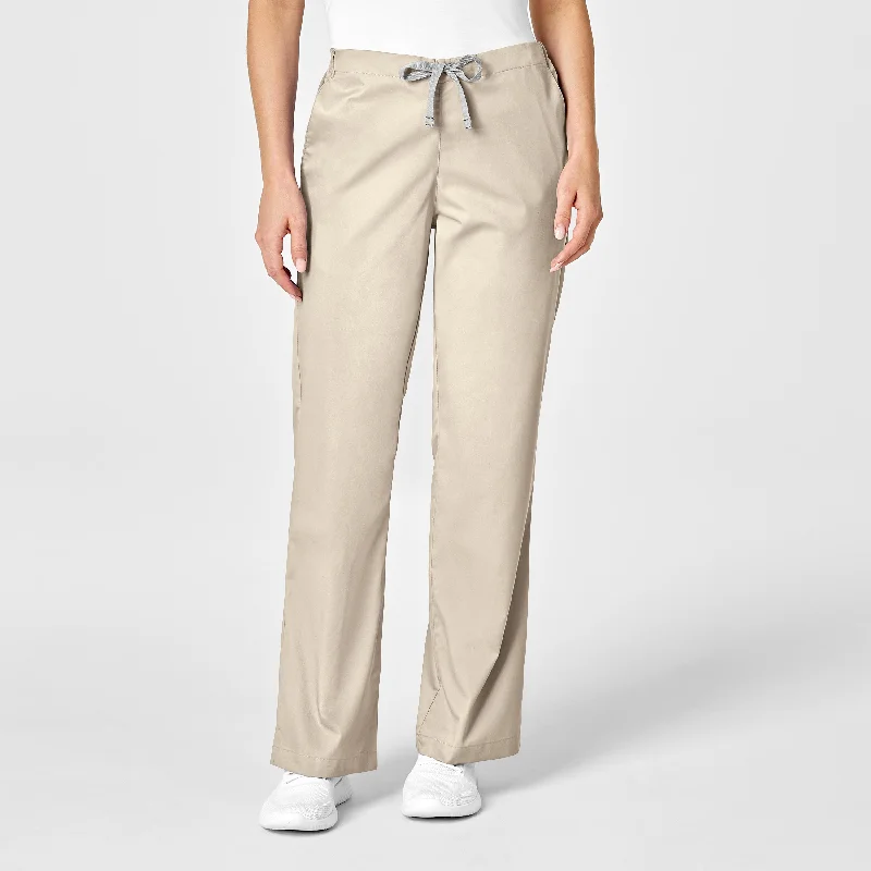 Stand-up collar design WonderWORK Women's Flare Leg Scrub Pant - Khaki