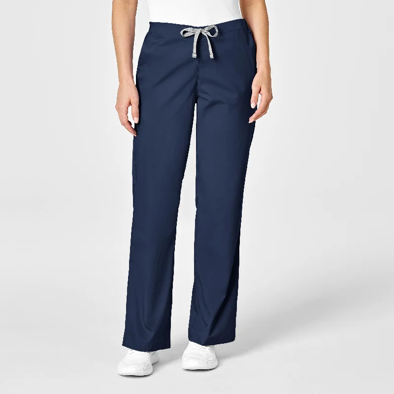 Extra long version WonderWORK Women's Flare Leg Scrub Pant - Navy